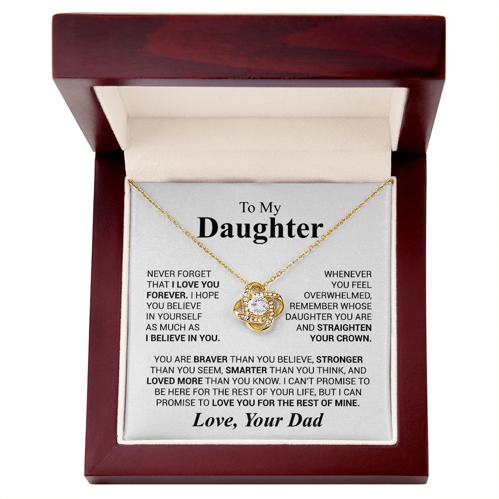 Gift for Daughter Love Dad "Never Forget That I Love You" Necklace