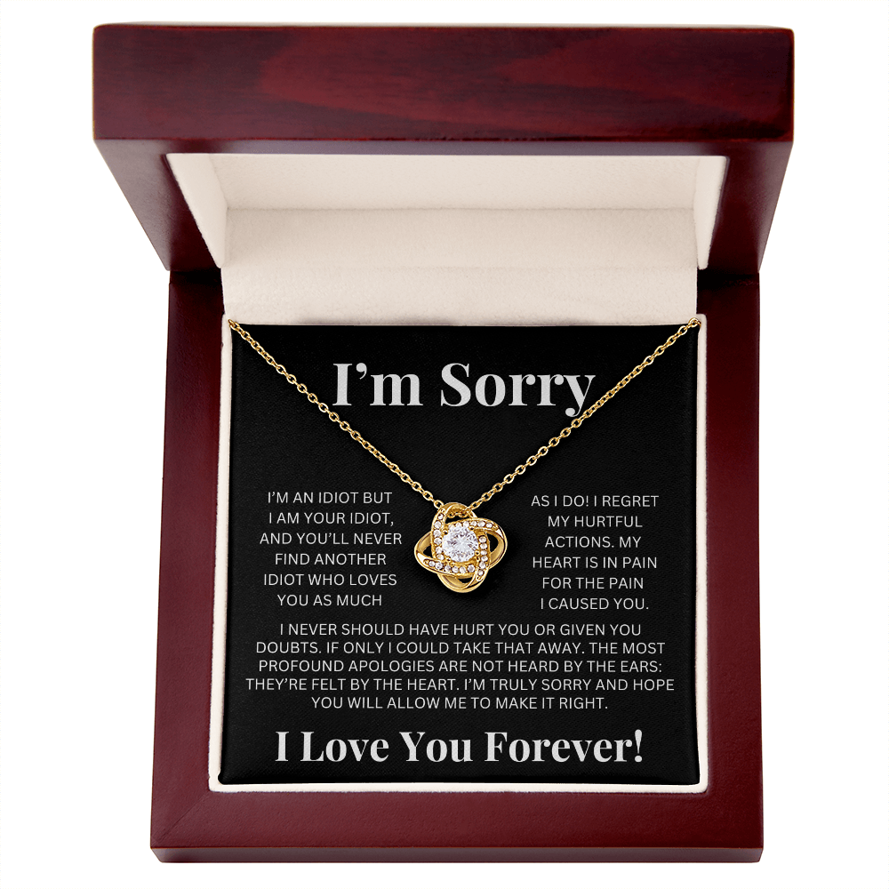 "I'm Sorry" Love Knot Necklace – A Heartfelt Apology She Can Hold