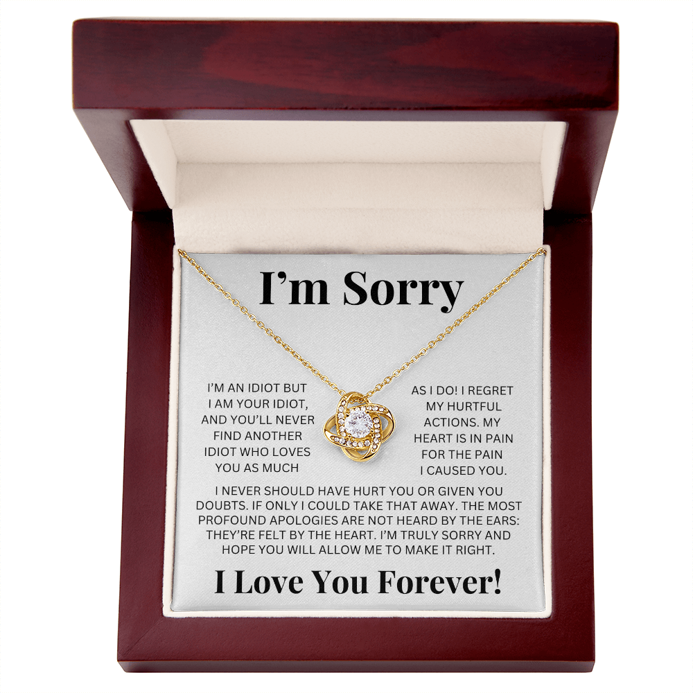 "I'm Sorry" Love Knot Necklace – A Heartfelt Apology She Can Hold