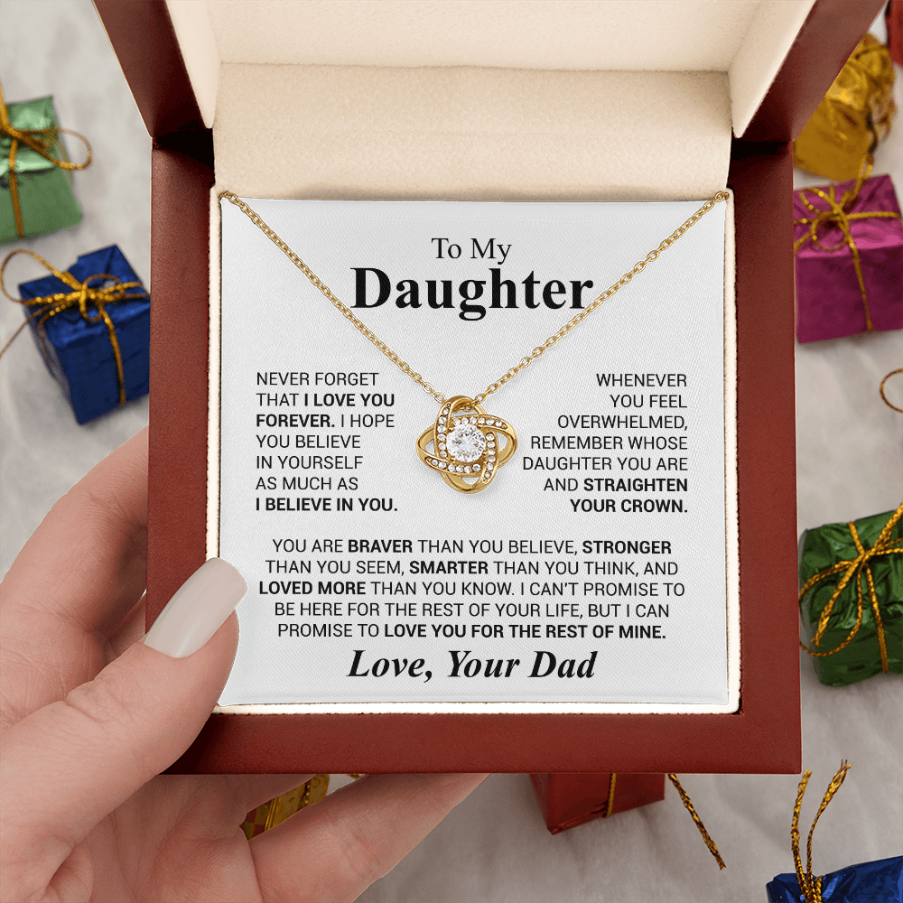 Gift for Daughter Love Dad "Never Forget That I Love You" Necklace