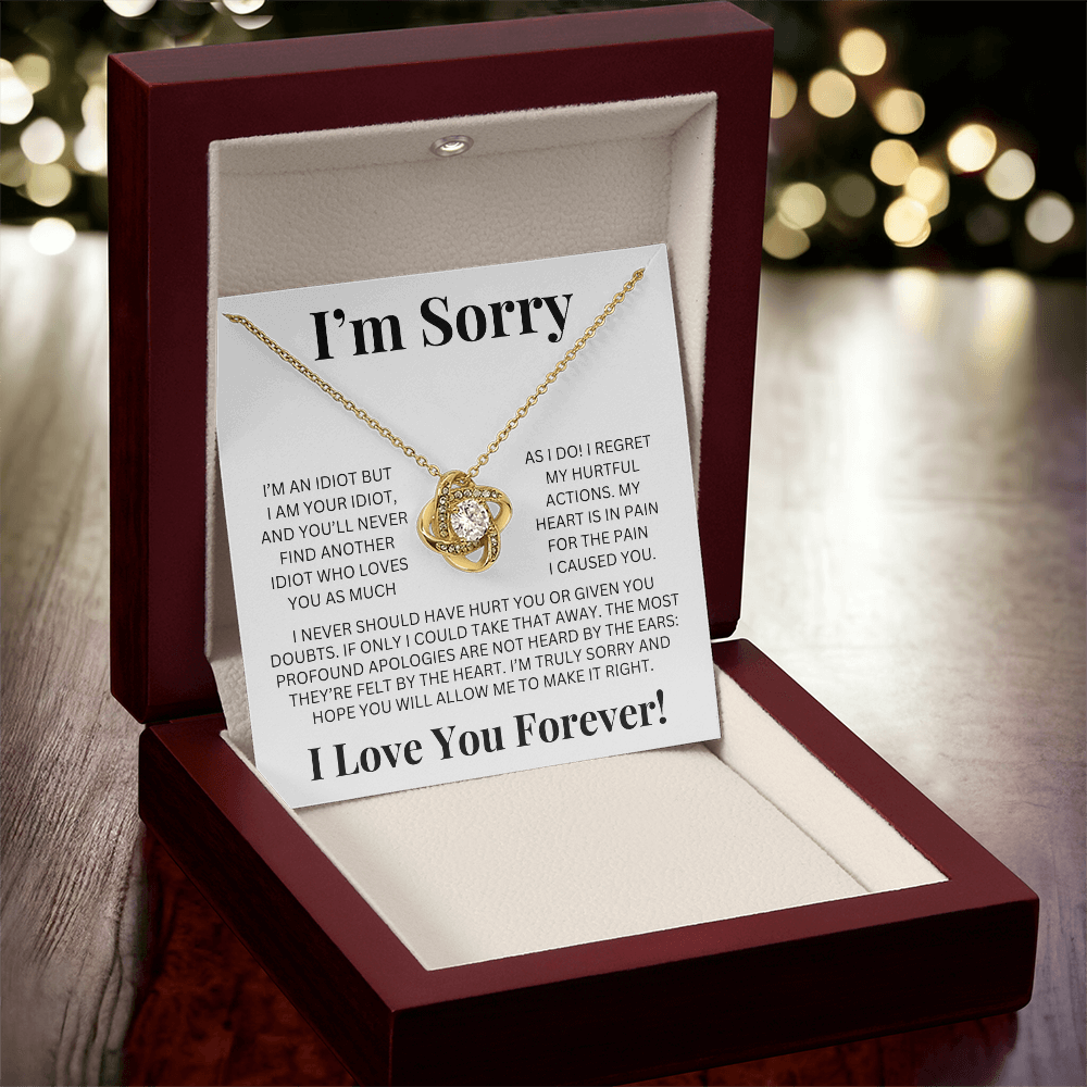 "I'm Sorry" Love Knot Necklace – A Heartfelt Apology She Can Hold