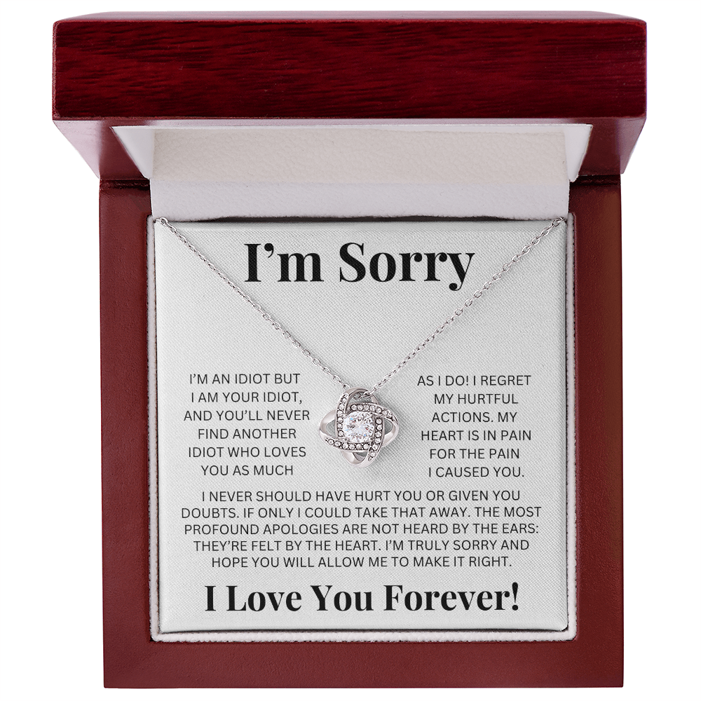 "I'm Sorry" Love Knot Necklace – A Heartfelt Apology She Can Hold
