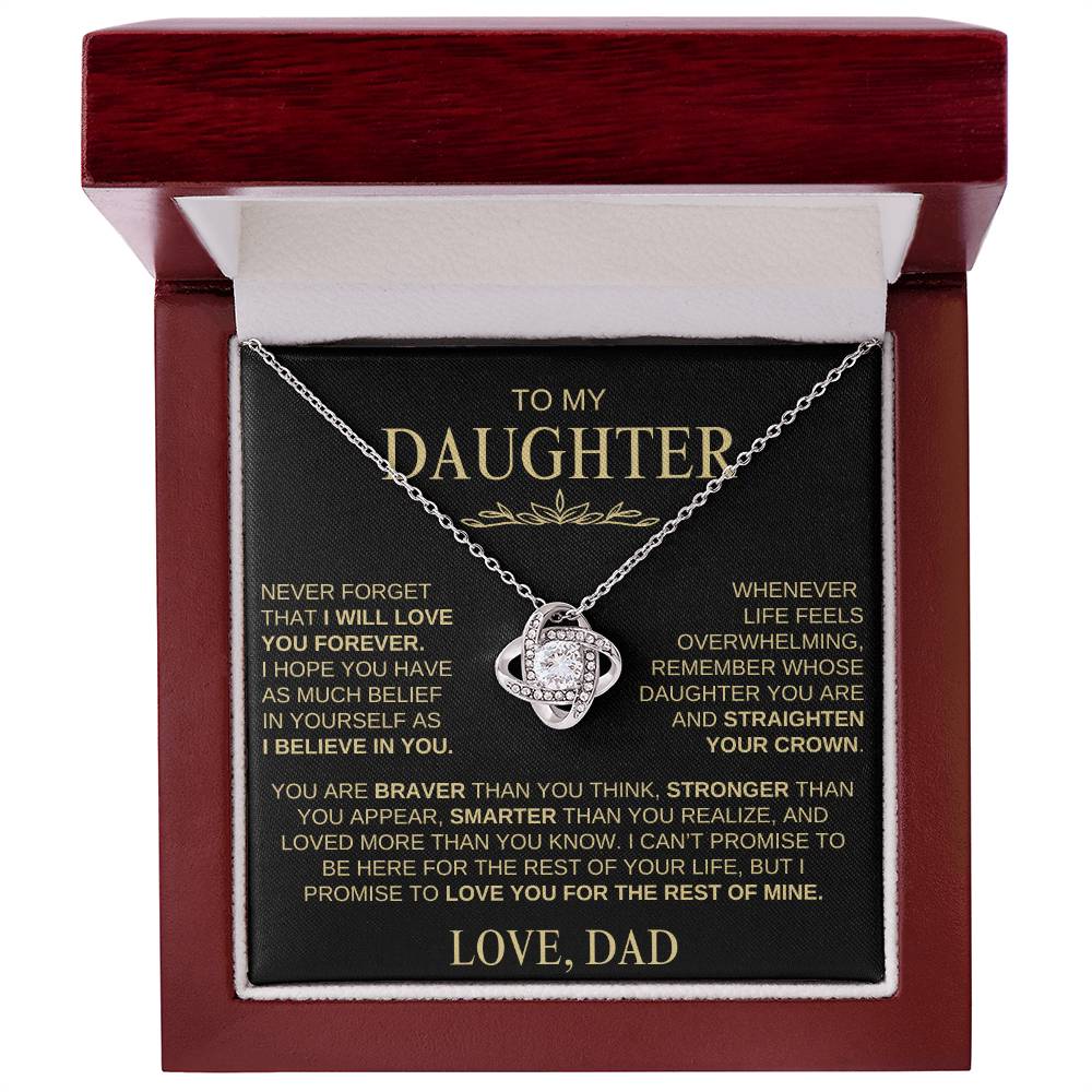 Beautiful Gift for Daughter from Dad | "I Love You Forever" Love Knot Necklace