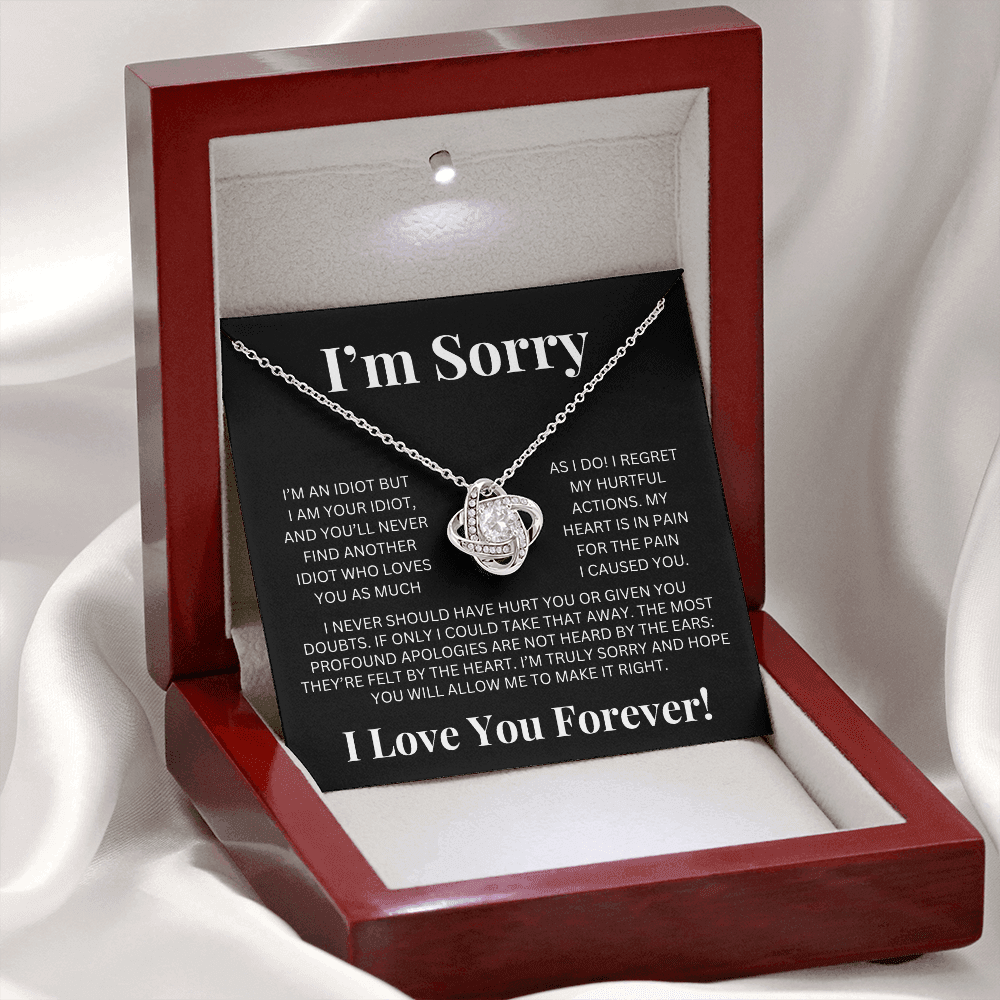 "I'm Sorry" Love Knot Necklace – A Heartfelt Apology She Can Hold