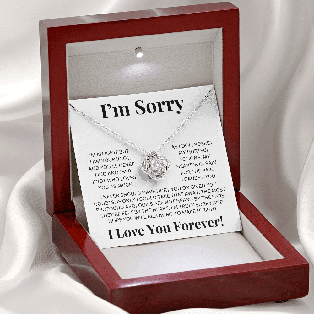 "I'm Sorry" Love Knot Necklace – A Heartfelt Apology She Can Hold