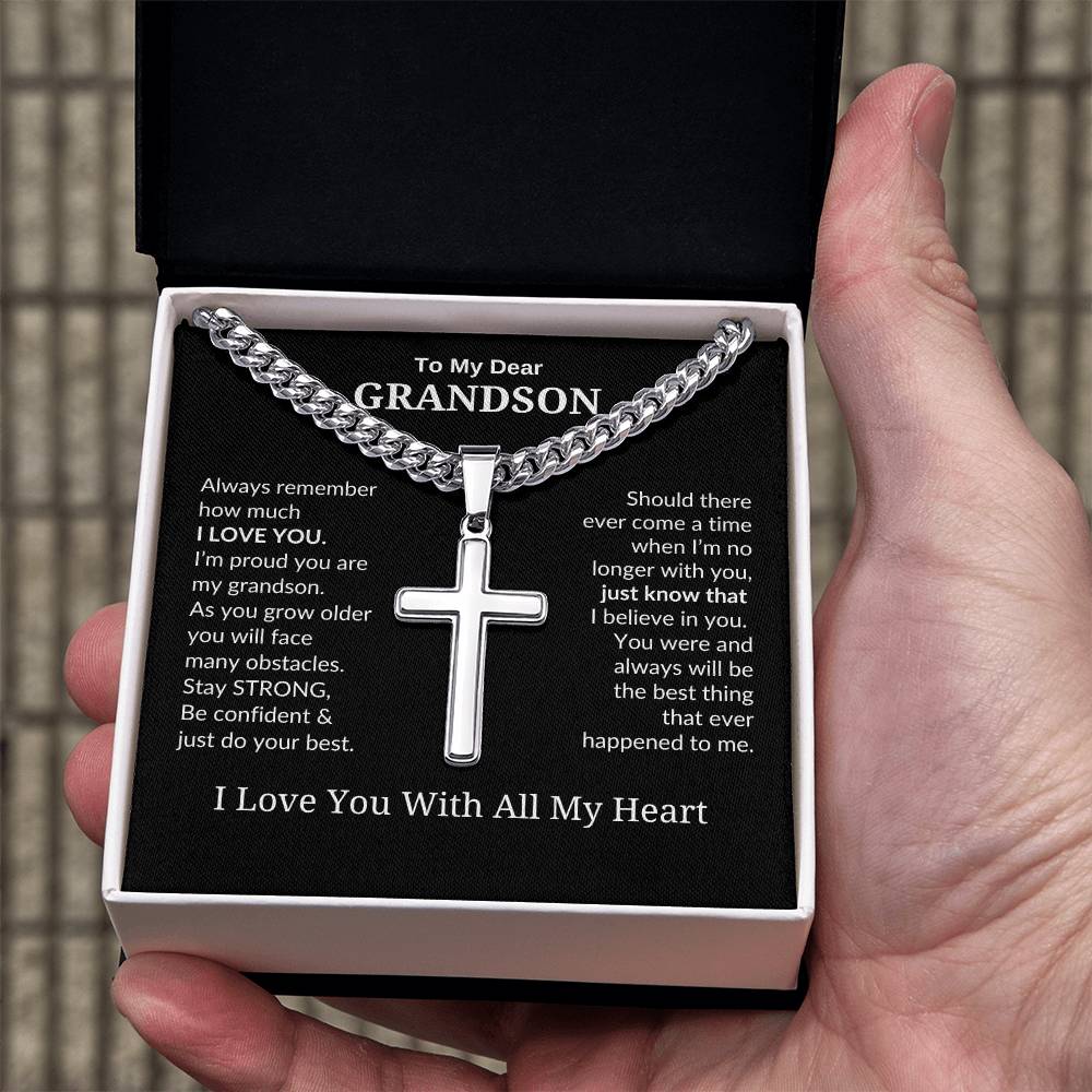 To My Grandson | Always Remember | Cuban Link Chain