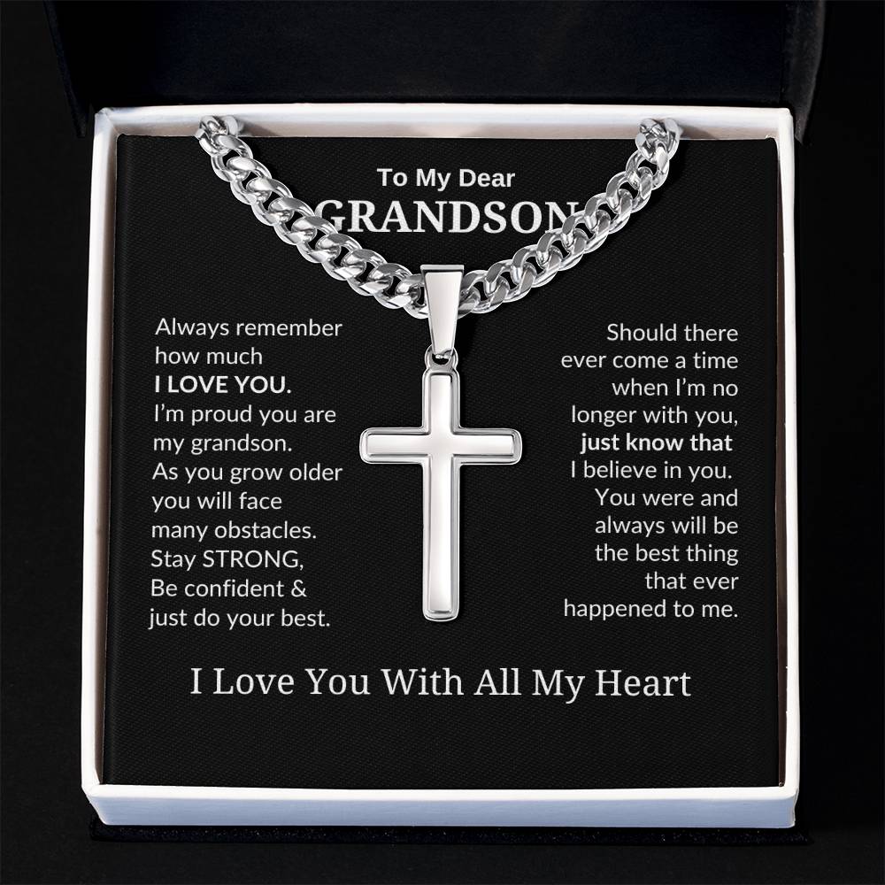 To My Grandson | Always Remember | Cuban Link Chain