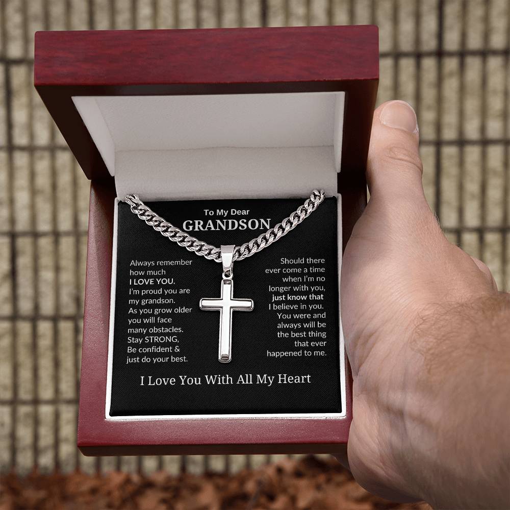To My Grandson | Always Remember | Cuban Link Chain