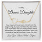 Bonus Daughter Name Necklace with Personalized Message Card
