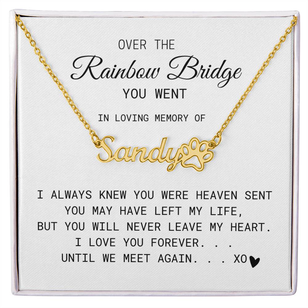 Paw Print Name Necklace | Pet Memorial