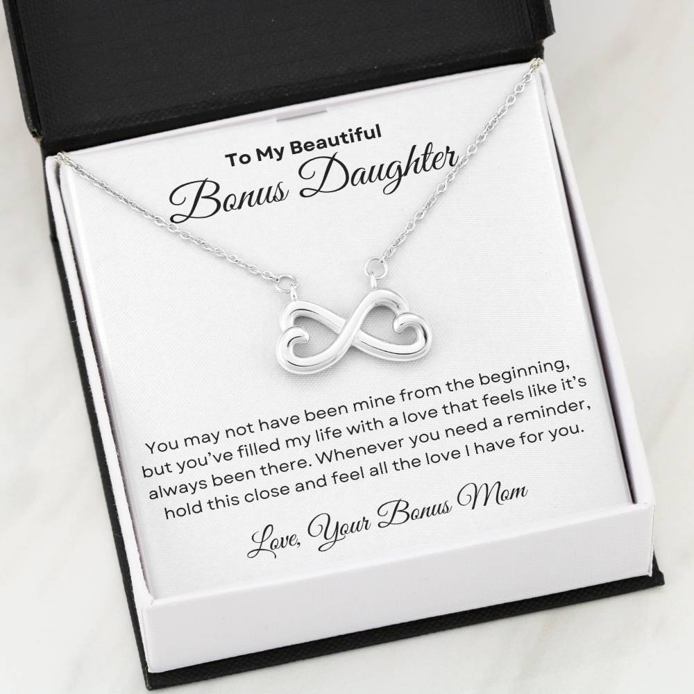 Bonus Daughter from Bonus Mom - Infinity Hearts Necklace Set