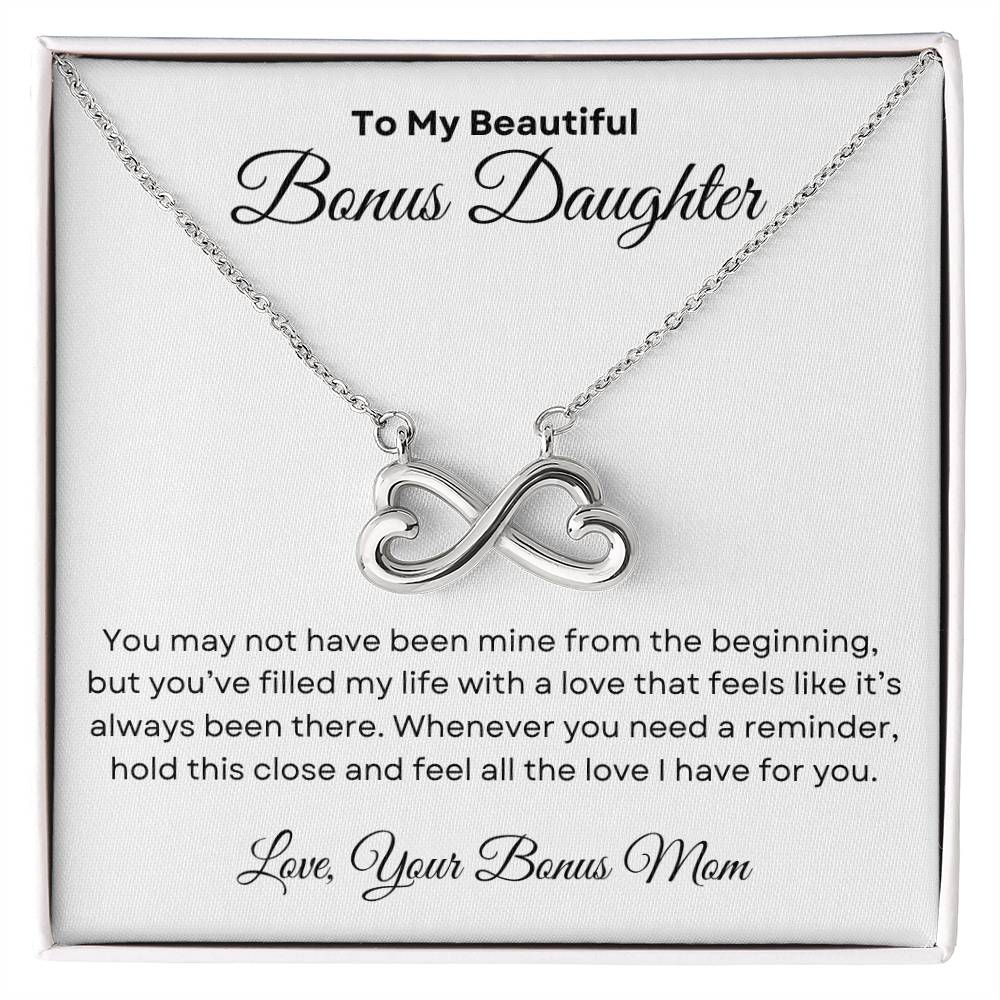 Bonus Daughter from Bonus Mom - Infinity Hearts Necklace Set