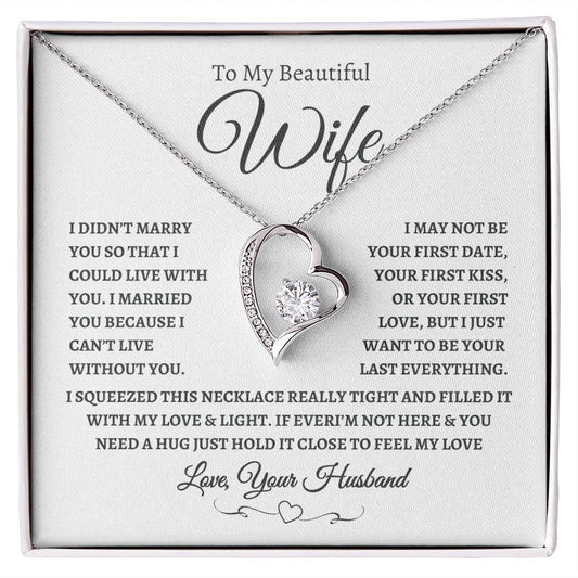 To My Beautiful Wife | Forever Love Necklace-WB