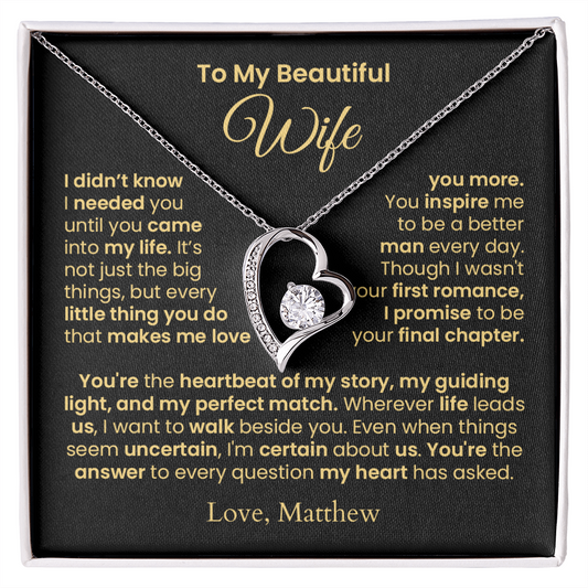 Beautiful Wife Necklace - My Heartbeat | PERSONALIZED