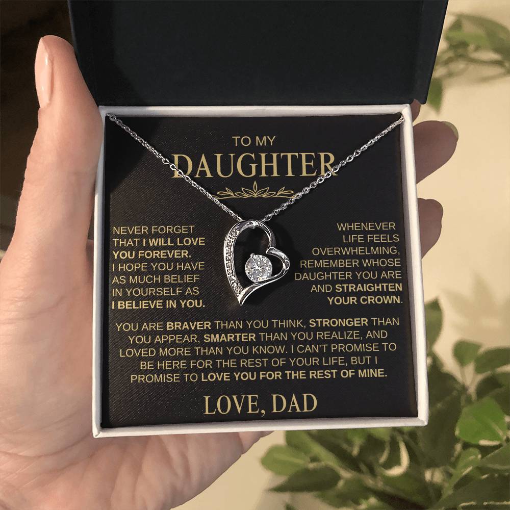 Beautiful Gift for Daughter from Dad | "I Love You Forever" Necklace