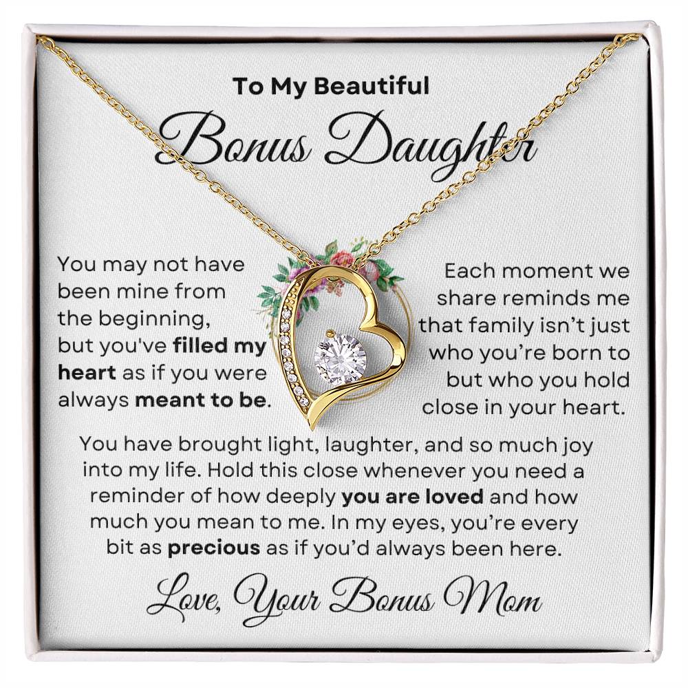 Beautiful Bonus Daughter Forever Love Necklace | From Bonus Mom