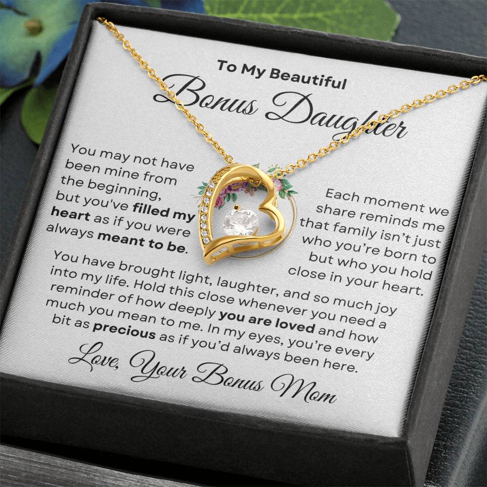 Beautiful Bonus Daughter Forever Love Necklace | From Bonus Mom