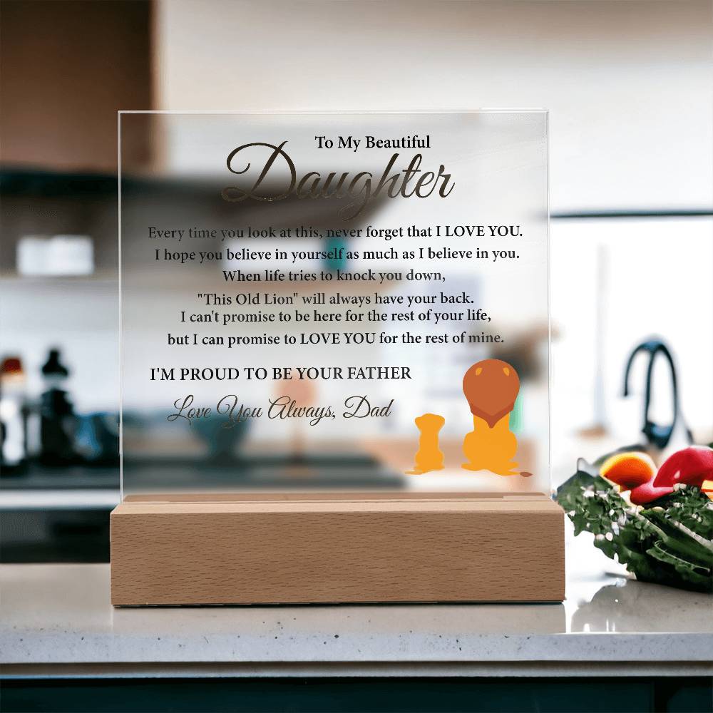 "To My Daughter" LED Acrylic Plaque – A Heartfelt Gift from Dad