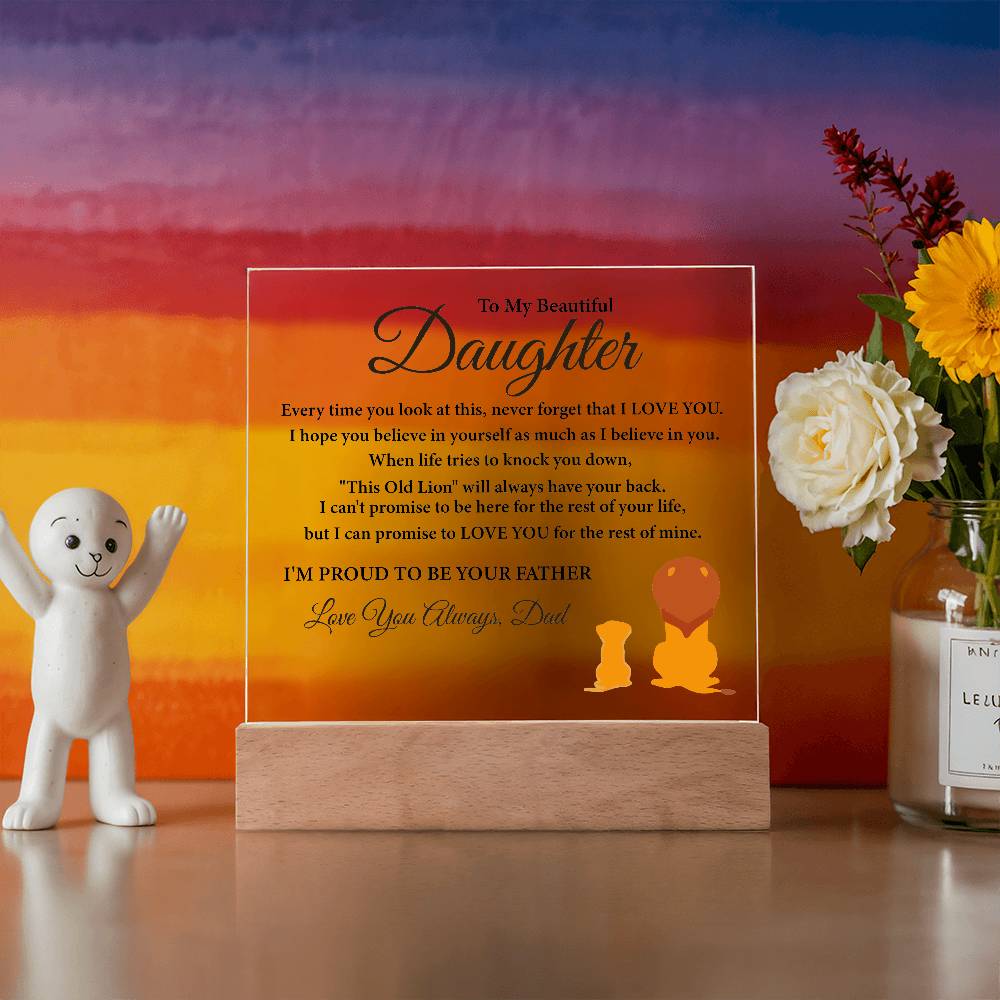 "To My Daughter" LED Acrylic Plaque – A Heartfelt Gift from Dad
