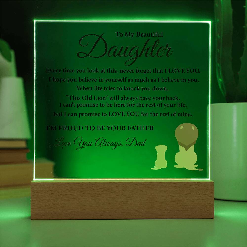 "To My Daughter" LED Acrylic Plaque – A Heartfelt Gift from Dad