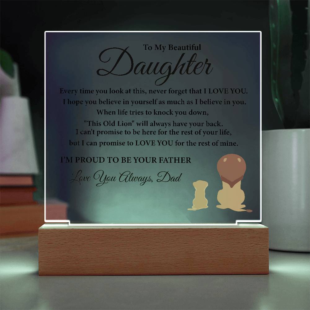 "To My Daughter" LED Acrylic Plaque – A Heartfelt Gift from Dad