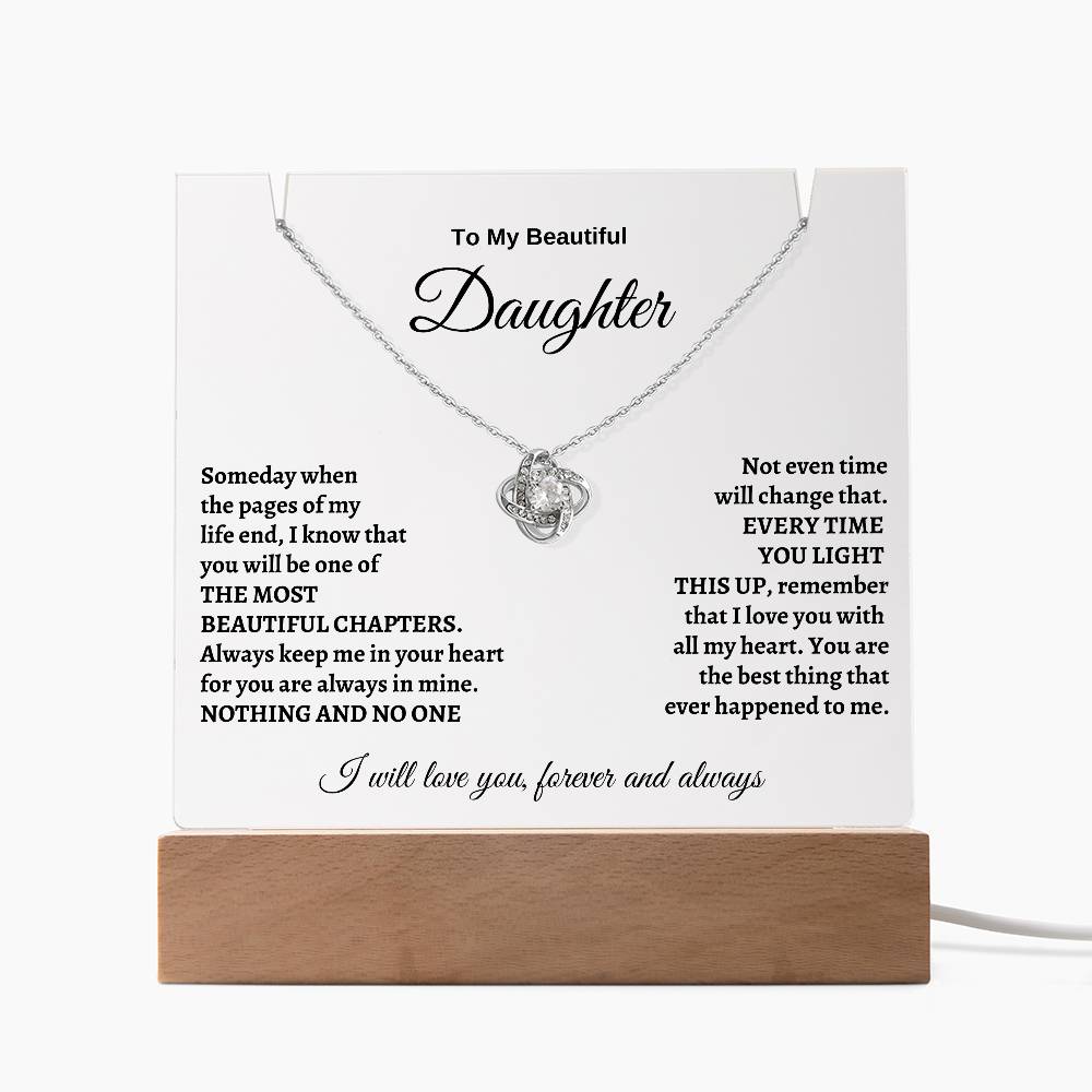 To My Daughter Keepsake Acrylic | Love Knot Necklace