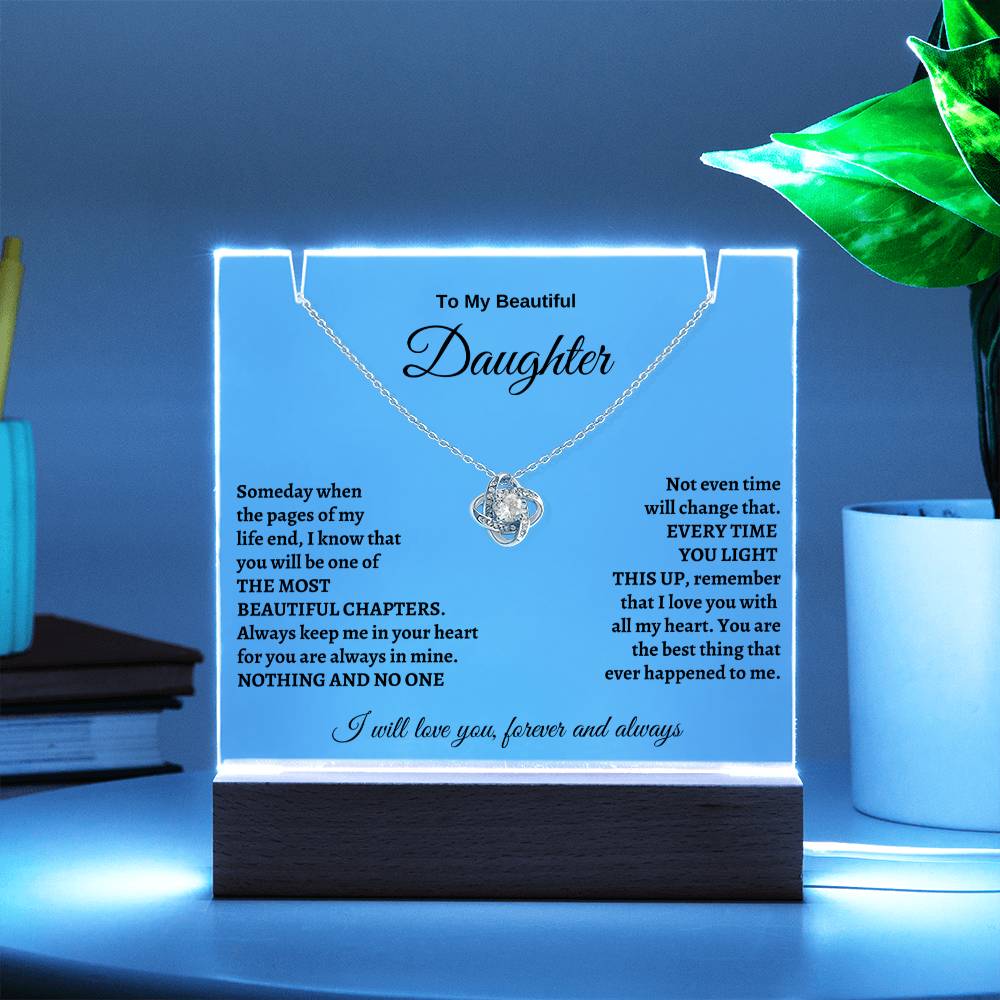 To My Daughter Keepsake Acrylic | Love Knot Necklace