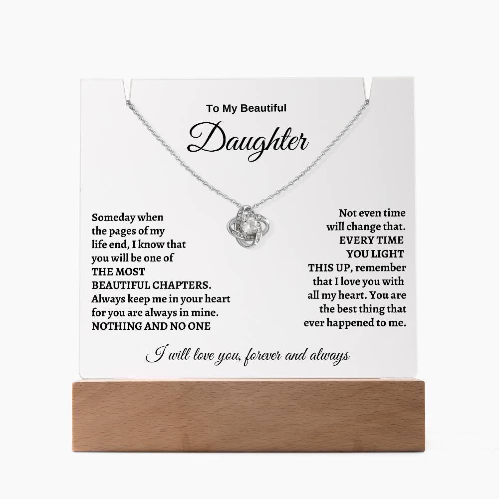 To My Daughter Keepsake Acrylic | Love Knot Necklace