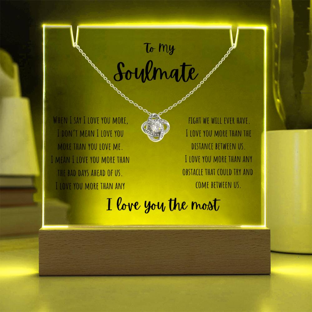 For My Soulmate - Keepsake Acrylic & Love Knot Necklace Bundle