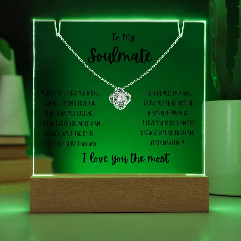 For My Soulmate - Keepsake Acrylic & Love Knot Necklace Bundle