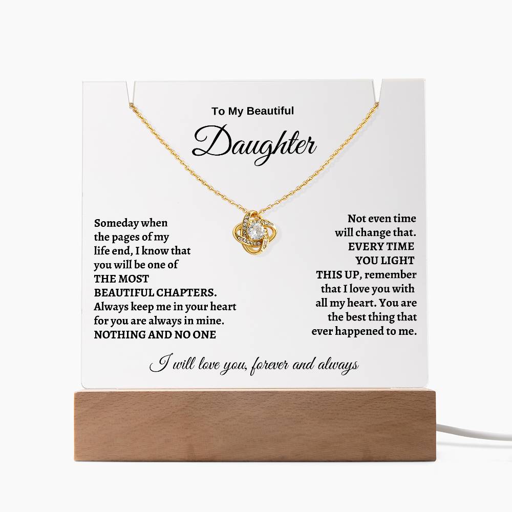 To My Daughter Keepsake Acrylic | Love Knot Necklace
