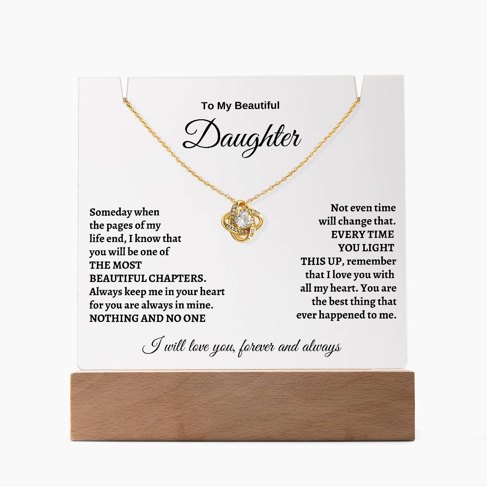 To My Daughter Keepsake Acrylic | Love Knot Necklace