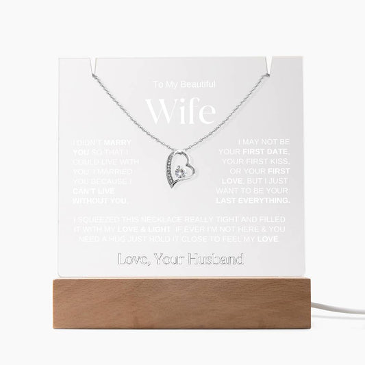 To My Wife | Keepsake Gift Set (LED Acrylic and Necklace)