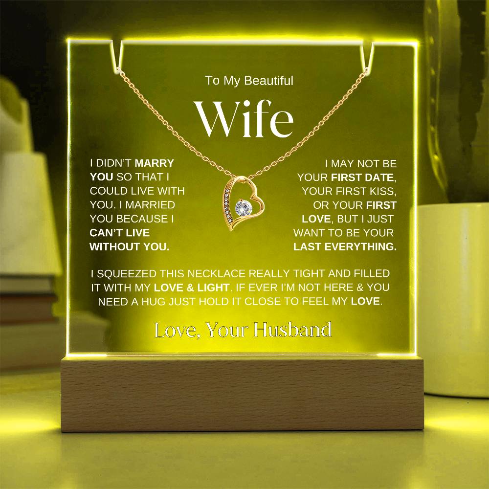 To My Wife | Keepsake Gift Set (LED Acrylic and Necklace)