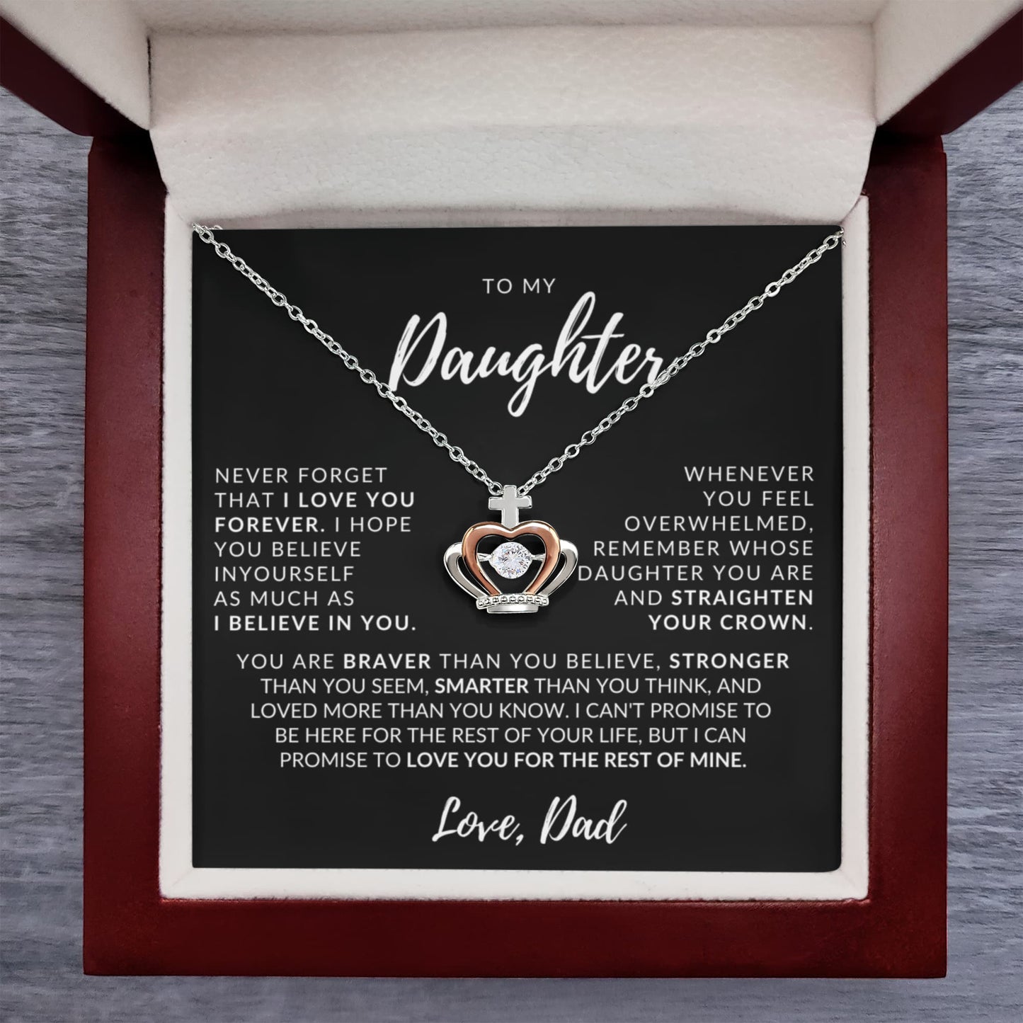 Daughter Necklace from Dad: Straighten Your Crown