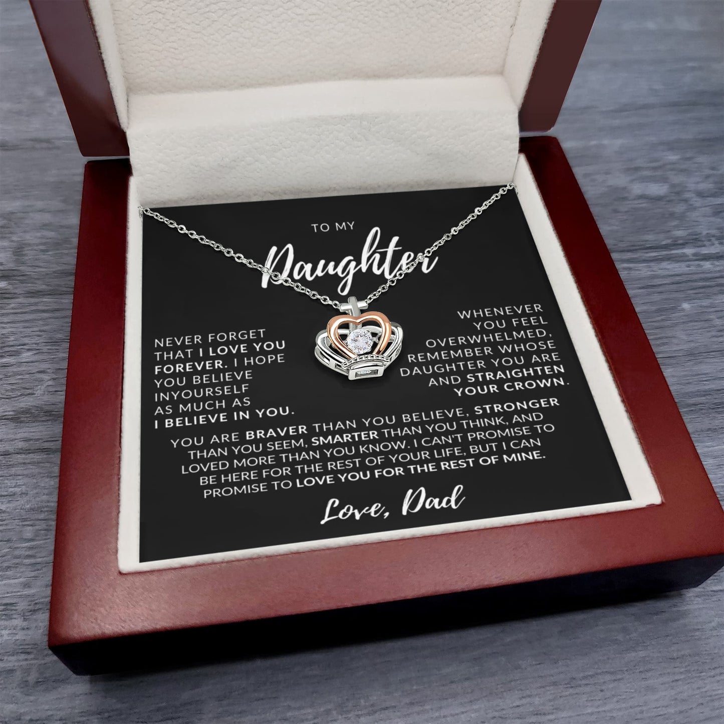 Daughter Necklace from Dad: Straighten Your Crown