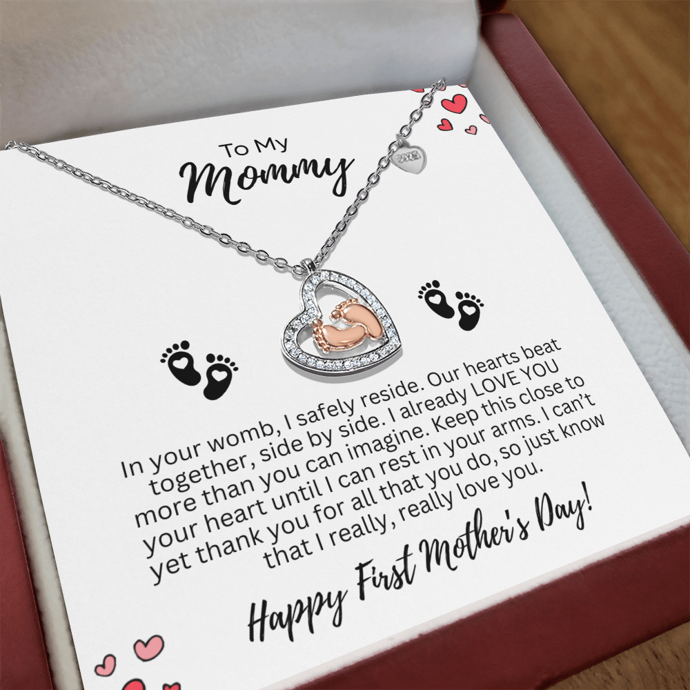 Mommy to Be Baby Feet Necklace