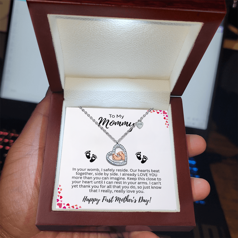 Mommy to Be Baby Feet Necklace | Happy Mother's Day