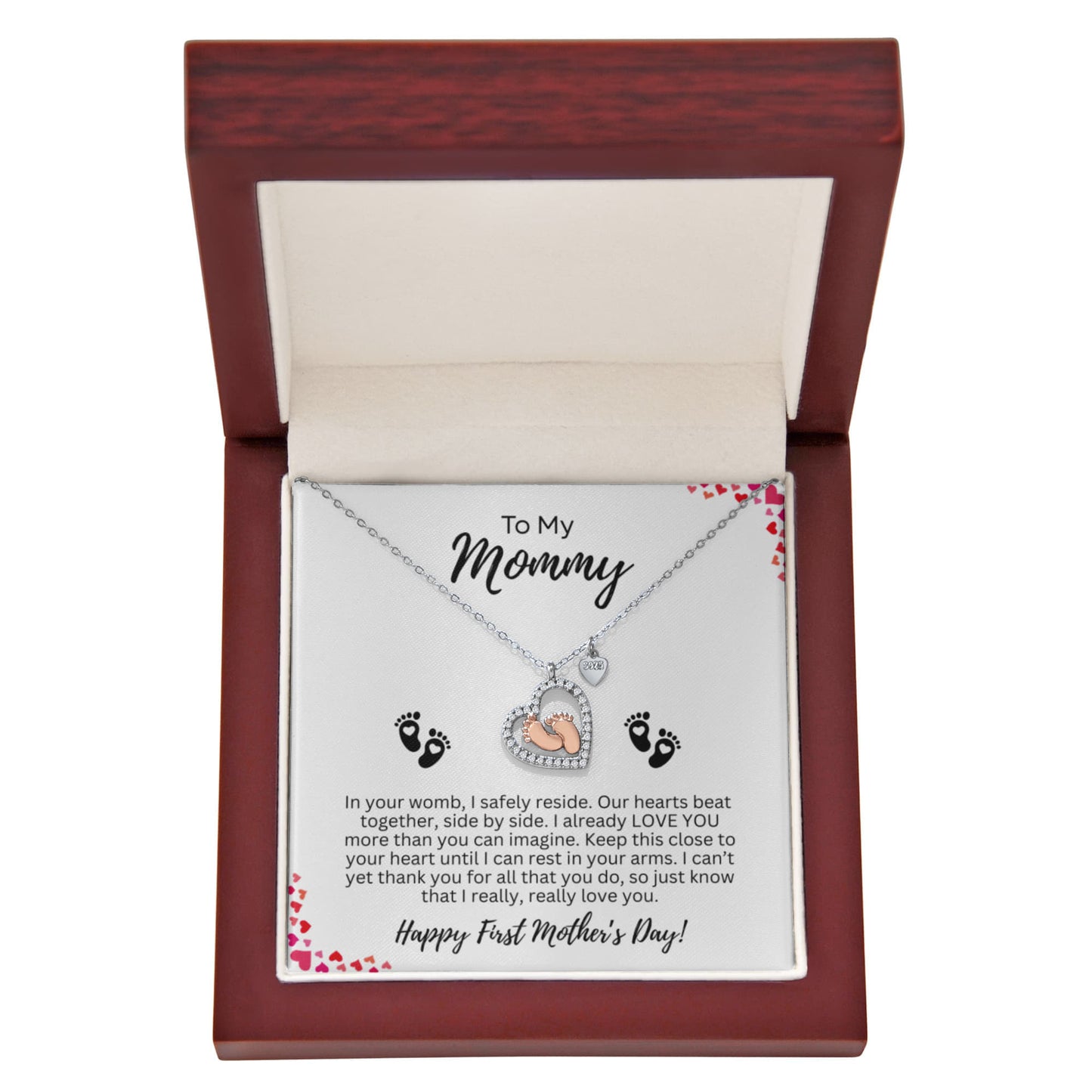 Mommy to Be Baby Feet Necklace | Happy Mother's Day