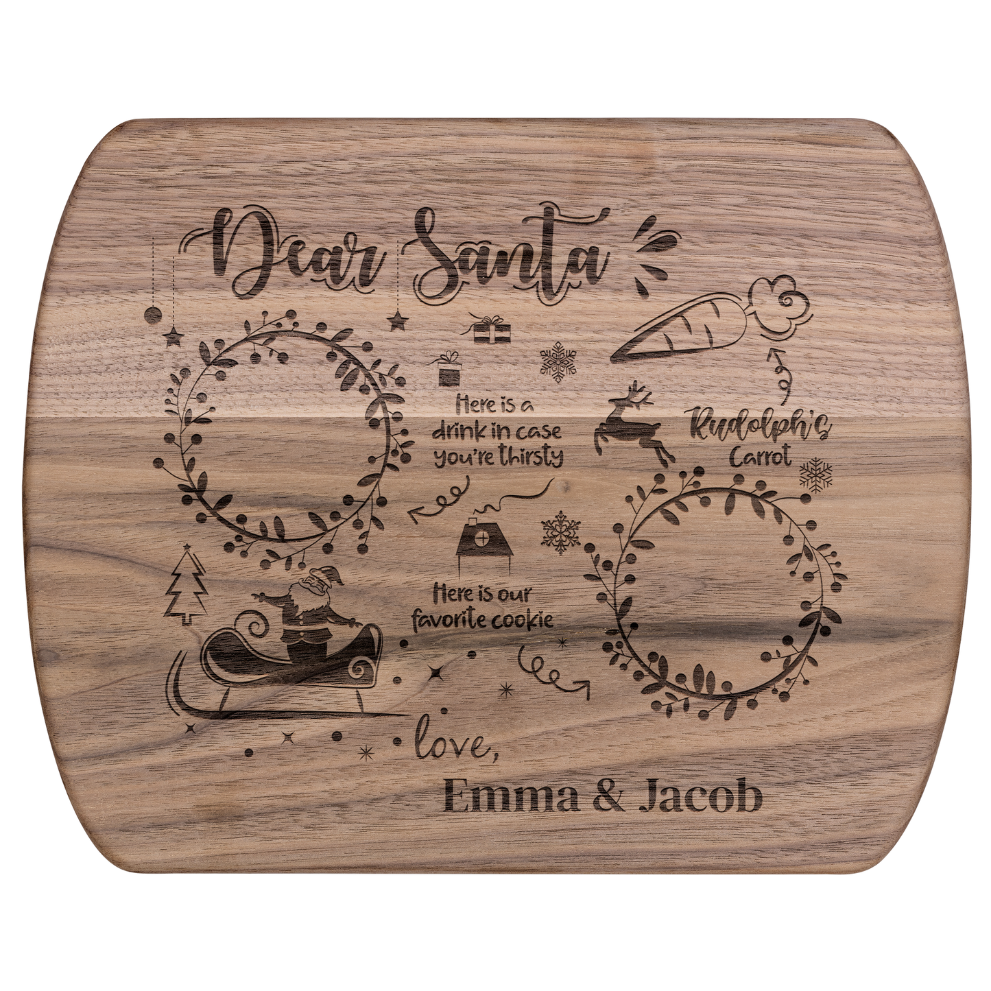 Santa and Reindeer Treats PERSONALIZED Serving Tray🎅