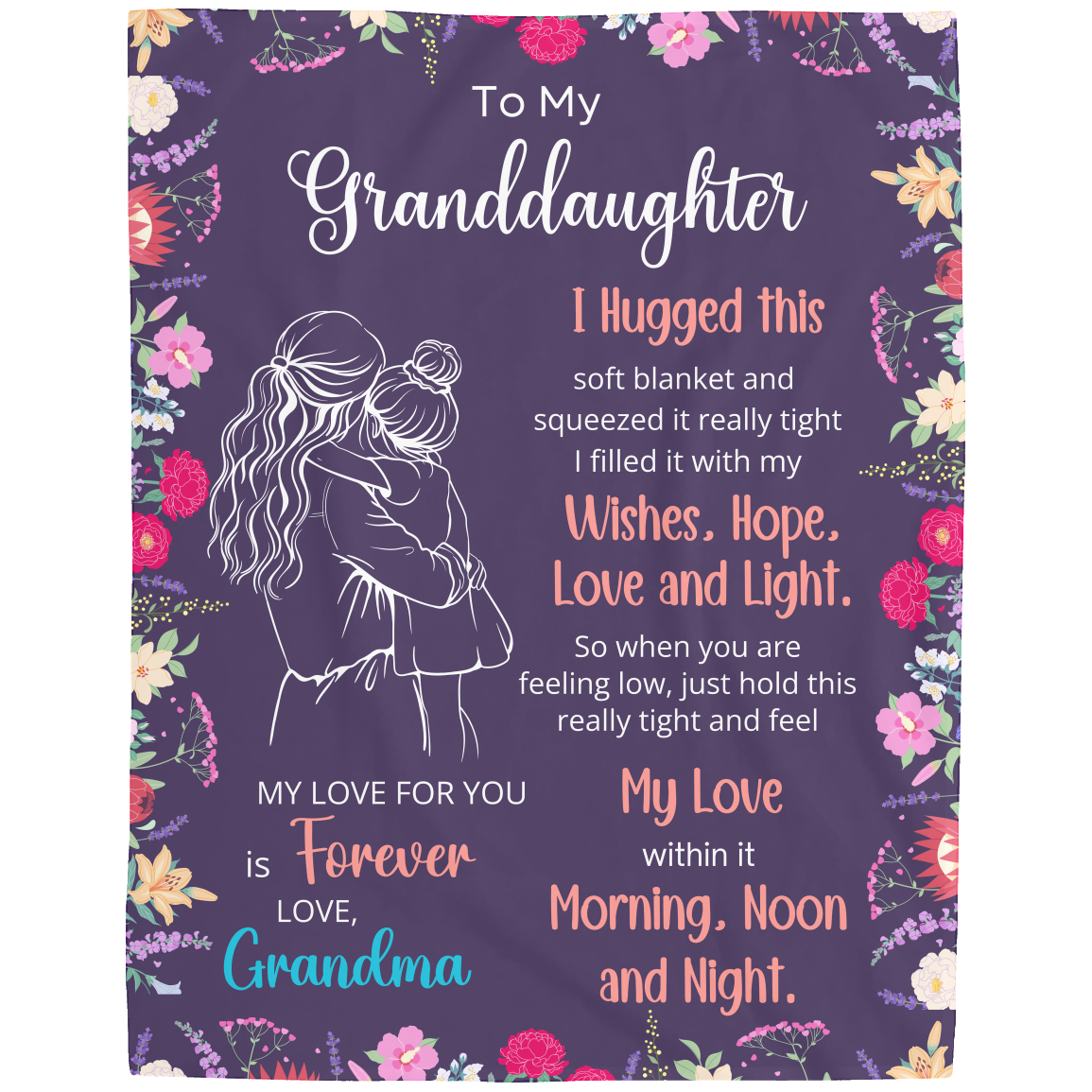 Granddaughter Sweet Words Blanket
