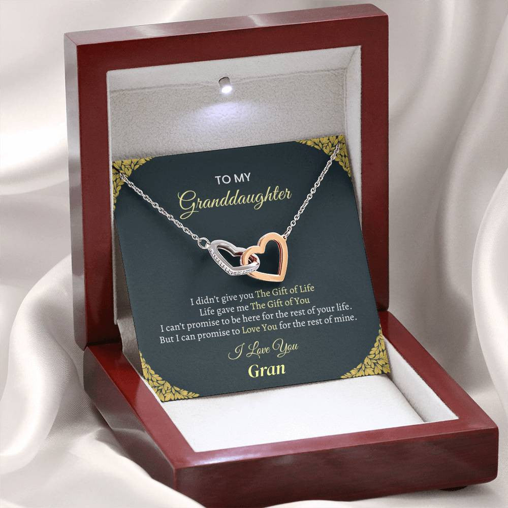 Personalized Granddaughter Interlocking Hearts Necklace