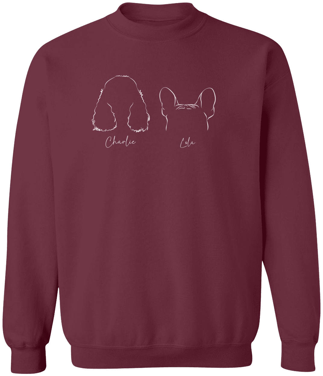 Personalized Dog Ear Sweatshirt – Custom Pet Lover Gift (Up to 4 Dogs)