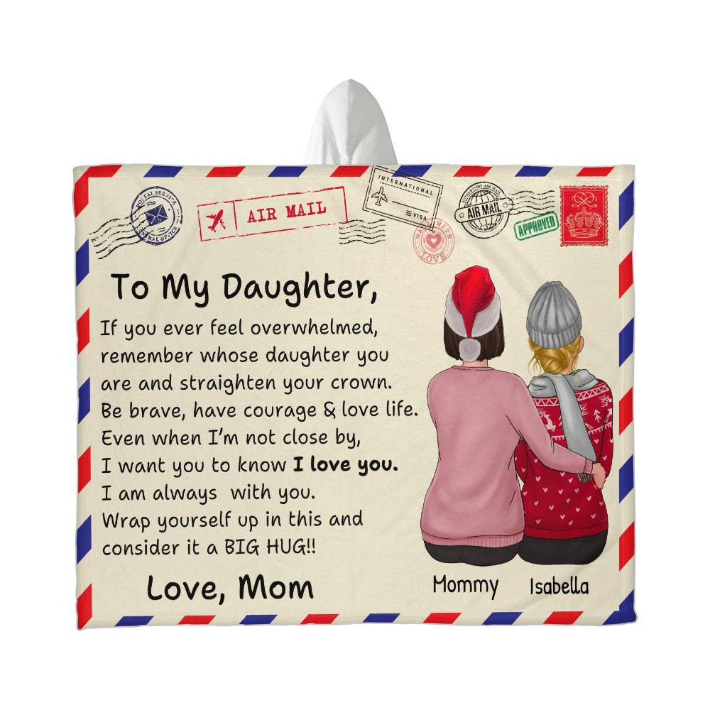 CUSTOMIZED | To Daughter Hooded Sherpa Fleece Blanket