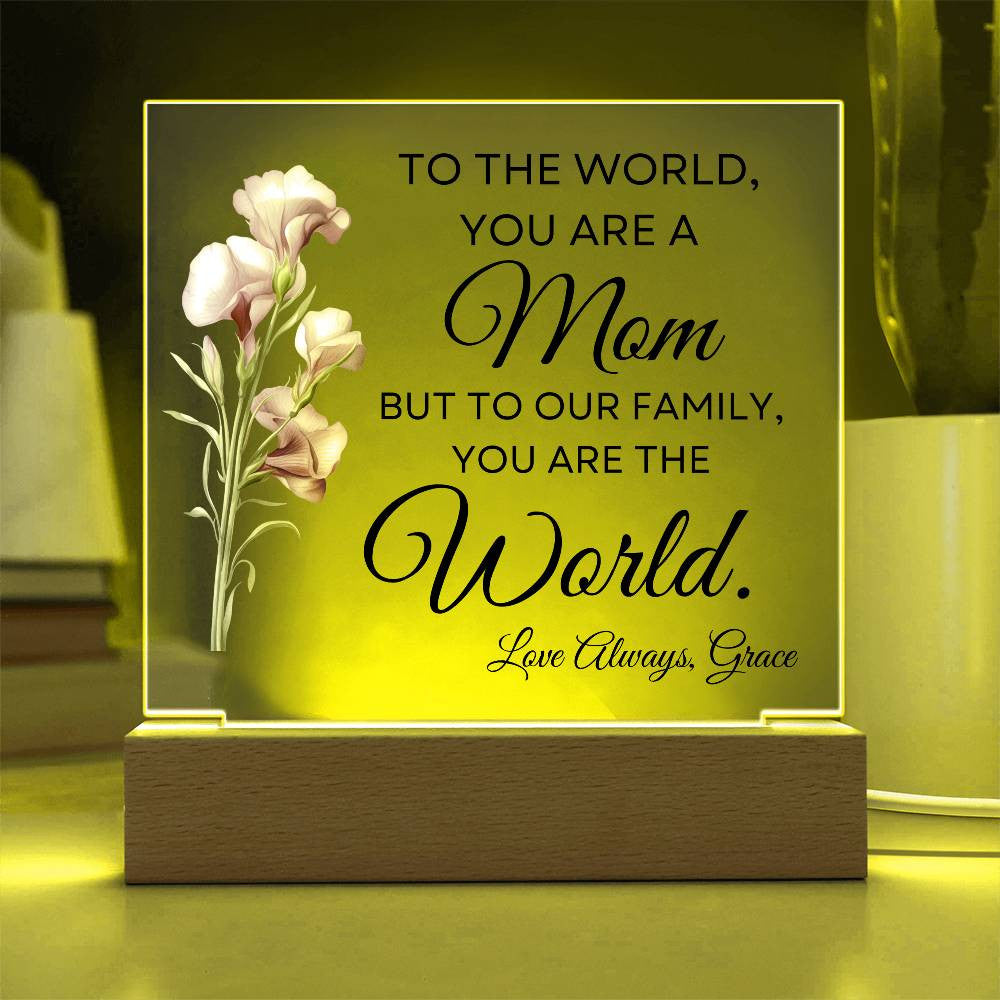 PERSONALIZED Birth Flower | LED Acrylic Plaque | for MOM