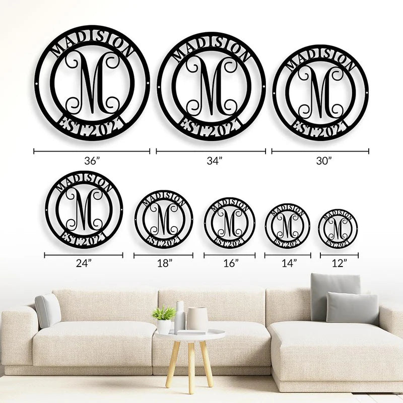 Split Letter Monogram - Steel Sign