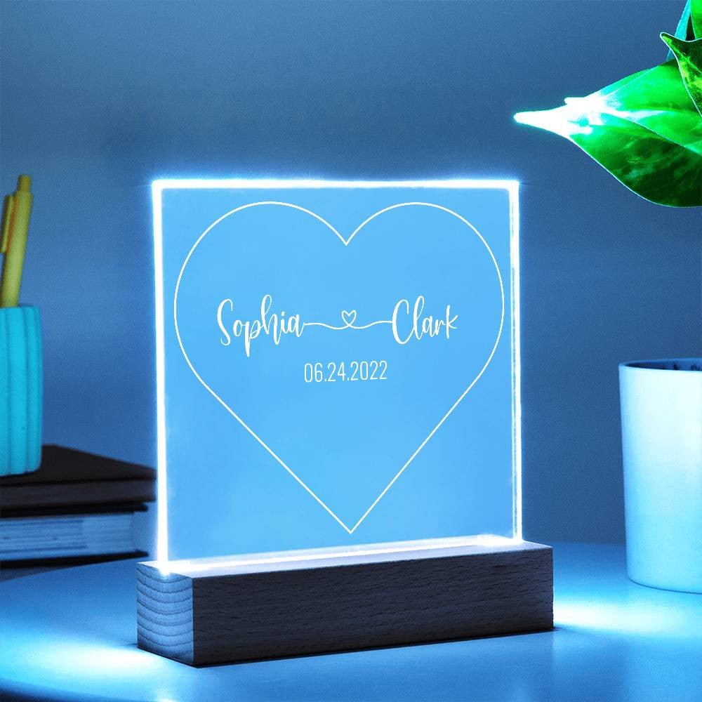 Customized Couple Heart LED Night Light - Bill and Dot's Finds