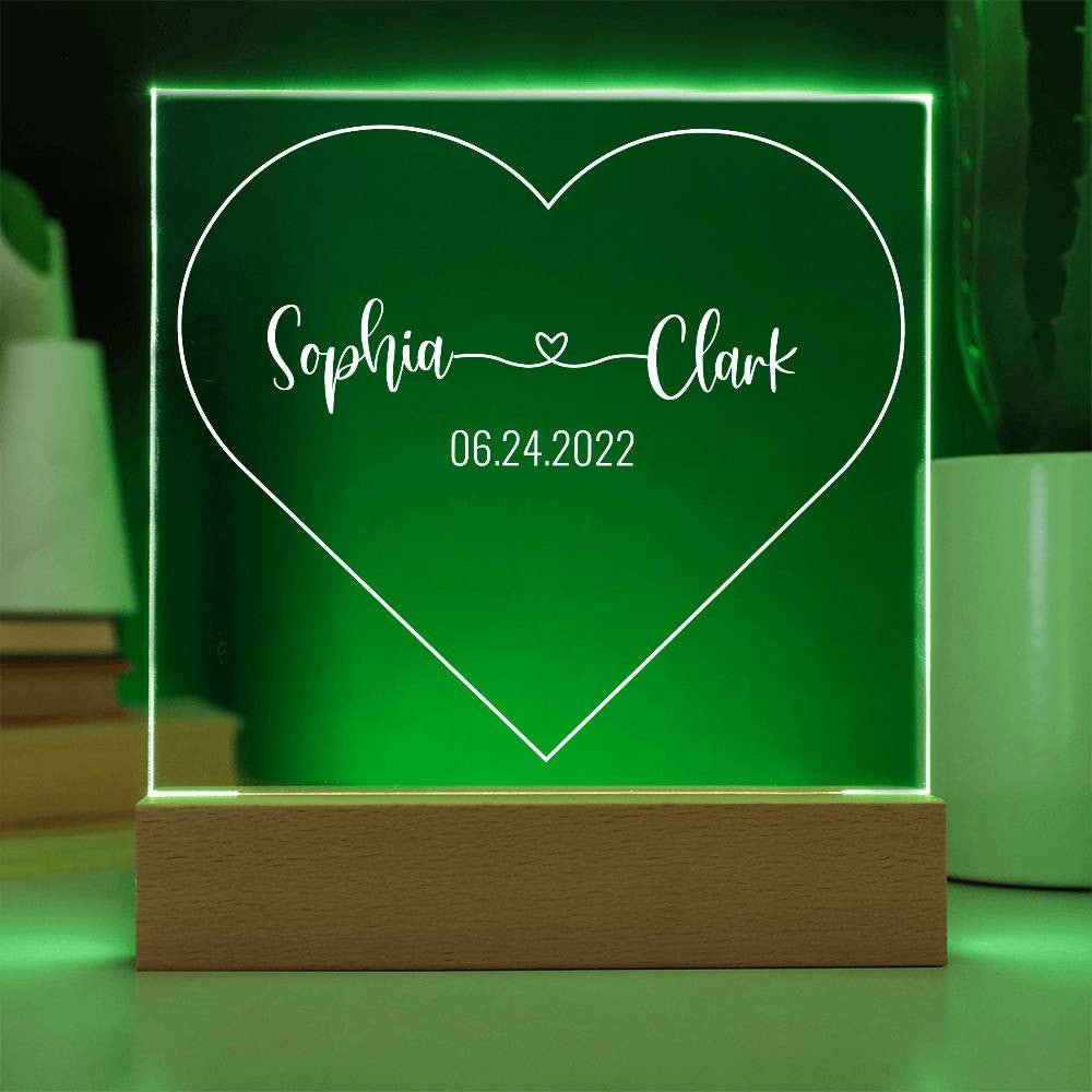 Customized Couple Heart LED Night Light - Bill and Dot's Finds