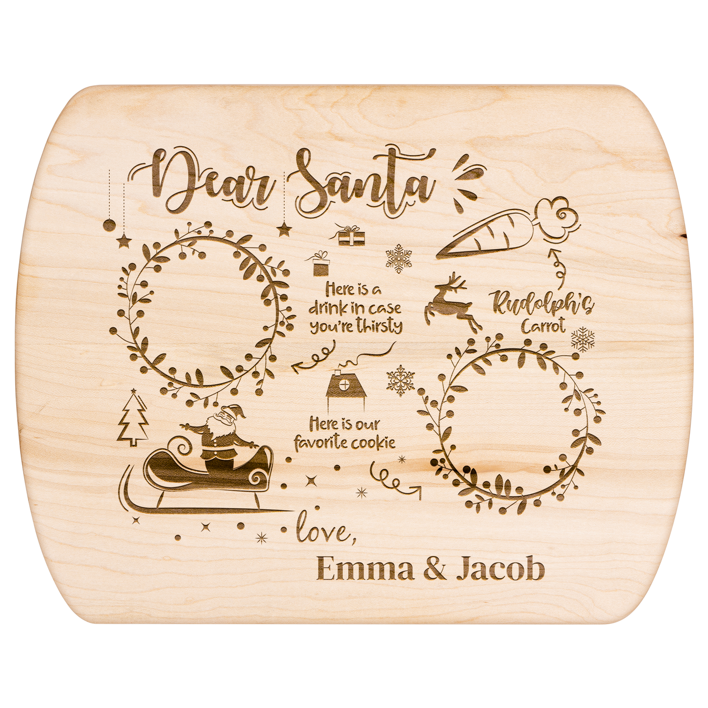 Santa and Reindeer Treats PERSONALIZED Serving Tray🎅