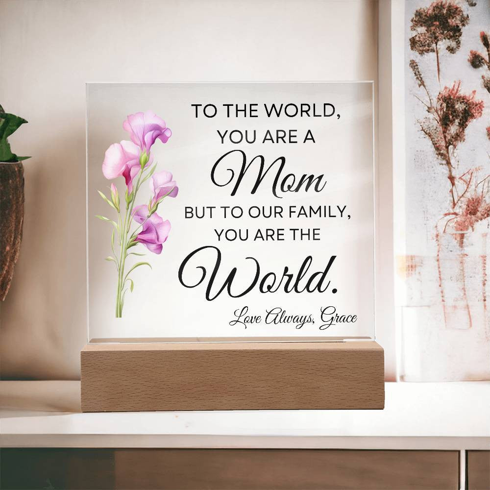 PERSONALIZED Birth Flower | LED Acrylic Plaque | for MOM